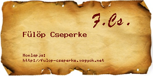 Fülöp Cseperke névjegykártya